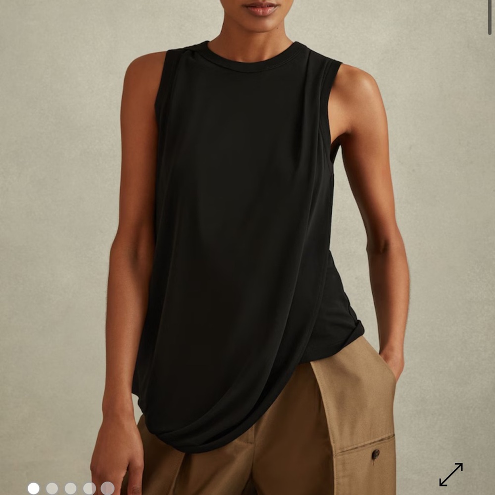 Reiss Black Sleeveless Tank Top